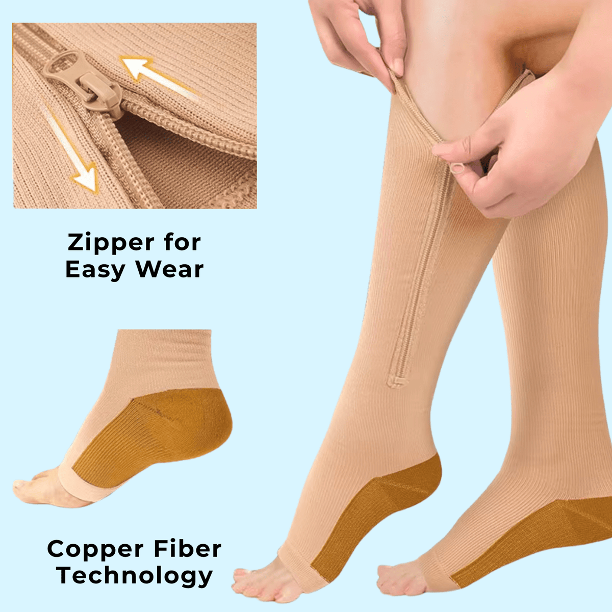 Zip Compression Socks